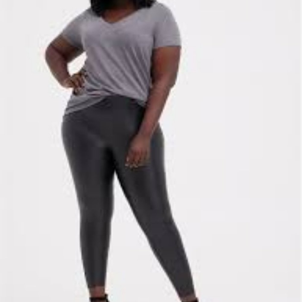 Black Faux Leather High-Rise Leggings